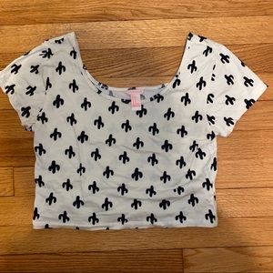Forever 21 cropped cacti tee